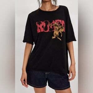 NWT! Free People Ragabond Black Western Rodeo Graphic Tee Small